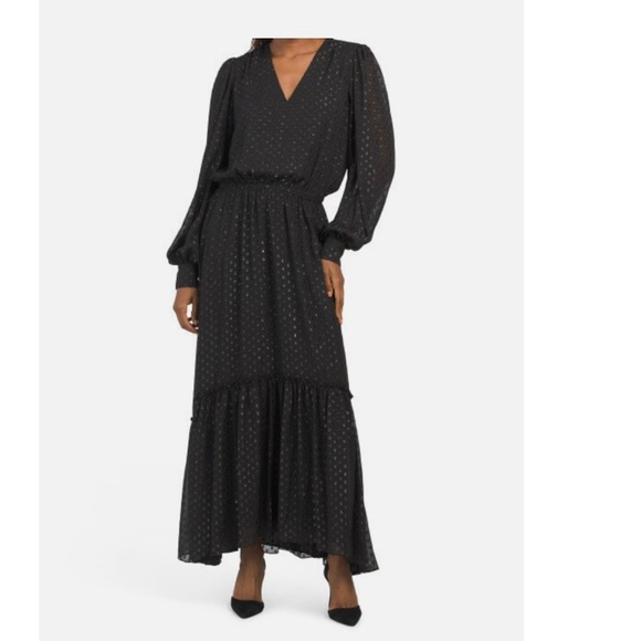 Ramy Brook Dresses & Skirts - Ramy Brook Rora Clip Dot Metallic Black Maxi Dress